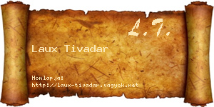 Laux Tivadar névjegykártya